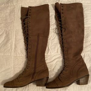 Jeffery Campbell / Free Peole Collaboration Joe Lace Up Over the Knee Boot